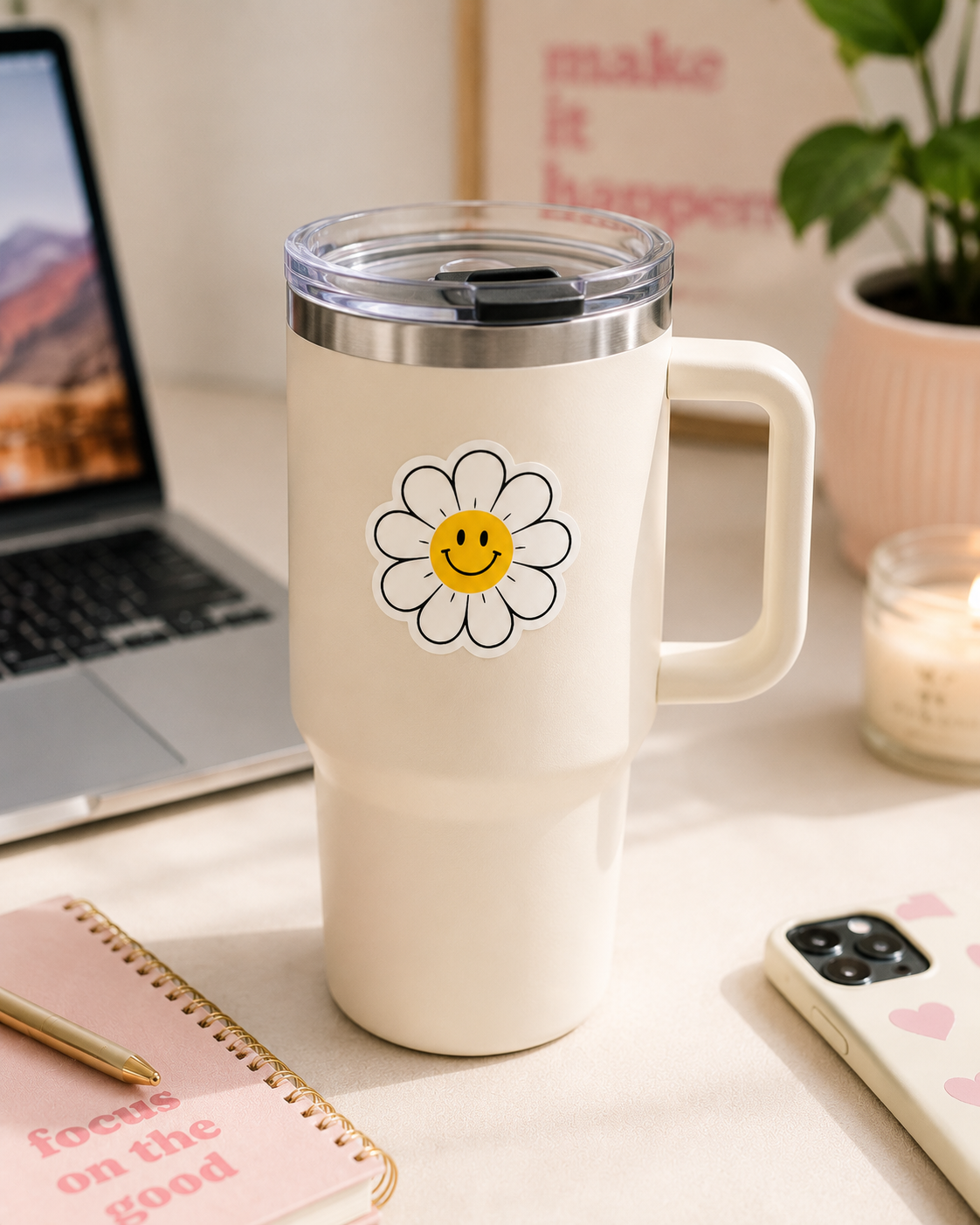Daisy Smiley Sticker - Image 3