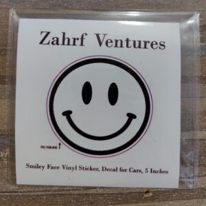 Smiley Face Vinyl Sticker Decal for Car – 4 Inch Waterproof Window, Laptop & Bumper Decal