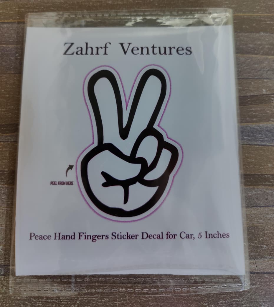 Peace Hand Sign Fingers Vinyl Sticker Decal for Car – 4 Inch Die-Cut Window & Laptop Decal